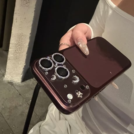 CUTECASE iPhone18Pro/18ProMax 月・星・ハート ラインストーンカメラ保護カバー iPhone17ProMax iPhone17Pro 可愛い 使いやすいCM6880
