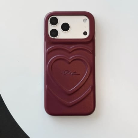 CUTECASE 立体ハート柄 iPhone18Pro/18ProMaxケース レザー調 iPhone17/16proケース 落ち着いたカラー 大人可愛いCM6772