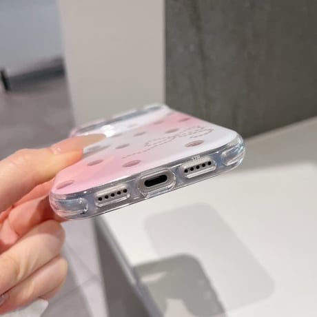CUTECASEドット柄 リボン柄 iPhone18Proケース キラキラグラデーション iPhone18ProMax/17Pro/16ProMaxカバー グリッターカメラカバー CM6883