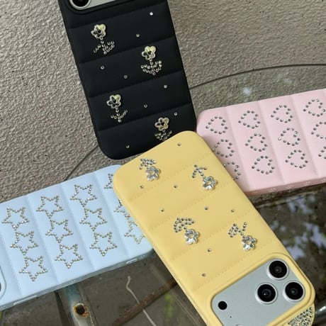 CUTECASE耳付き iPhone17/17Proケース ジュエリーデコ iPhone16Pro/15pro/14ProMaxケース 可愛いCM6609