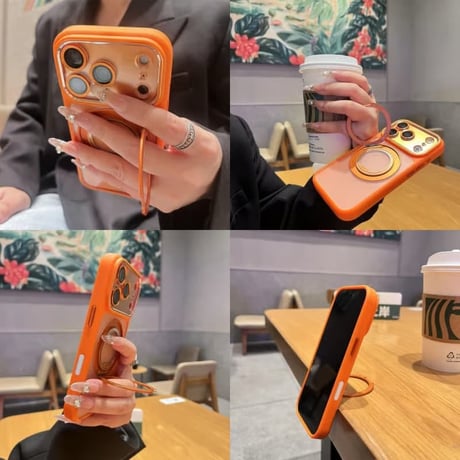 CUTECASE高機能高品質 iPhone18pro/18promaxケース MagSafeリングスタンド iPhone17Pro/16/15シリーズカバー 耐衝撃 レンズカバー付CM5751