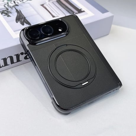 CUTECASE iPhone Duoケース 高級レザー 360度回転スタンド カメラレンズ保護カバー付 Magsafe対応 ヒンジ保護 メッキフレーム CM6901