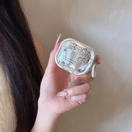 CUTECASE Airpods 5ケース オーロラ 猫柄 Airpodspro3/2/カバー 大人可愛い Airpods4/3 カラビナ付き かわいいCM6844