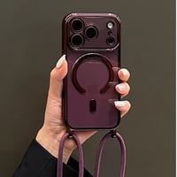 CUTECASE ショルダー ストラップ付き iPhone18Pro/18ProMax MagSafe対応 メタリック iPhone17/16/15カバー カメラ保護 高級感CM6825