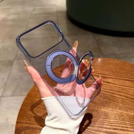 CUTECASE 黄ばみにくい高透明 iPhone18Pro/18ProMaxケース 360°回転マグネットリングスタンド iPhone17/16proケース 薄型軽量丈夫 CM6770