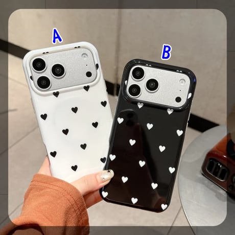 CUTECASE ハート柄 MagSafe対応iPhone17Promaxケース 艶感 iPhone16Pro/15ProMaxケース 可愛い 甘めコーデ CM6583
