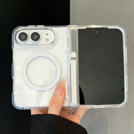 CUTECASE iPhone Duoケース スタンド機能付き MagSafe対応 クリア高透明 耐衝撃 ヒンジ保護 ハイブリッド構造 便利グッズCM6812