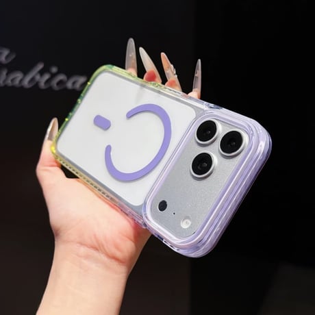 CUTECASE MagSafe対応iPhone17Promaxケースカラーライン 透明17ProMax/ iPhone16/15proケース 滑り止め加工 頑丈CM6633