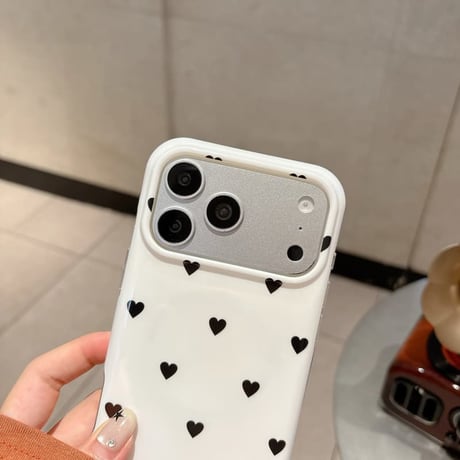 CUTECASE ハート柄 MagSafe対応iPhone17Promaxケース 艶感 iPhone16Pro/15ProMaxケース 可愛い 甘めコーデ CM6583