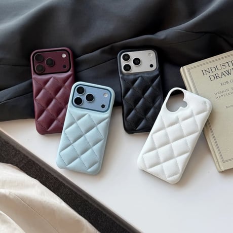 CUTECASE キルティング調レザー iPhone18Pro/18ProMaxケース 上品 iPhone17/16proケース 菱形 セレブ愛用 おしゃれCM6854