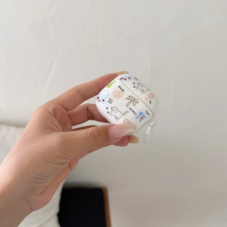 CUTECASE ネコちゃん Airpods Pro3ケース かわいい Airpods4/3カバー pro2/pro1 リング/猫キーホルダー 丈夫CM6545