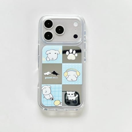 CUTECASE ワンちゃんミラーiPhone17Promaxケース ブルー iPhone16Pro/15Pro/14ケース 丈夫 夏に人気CM6550