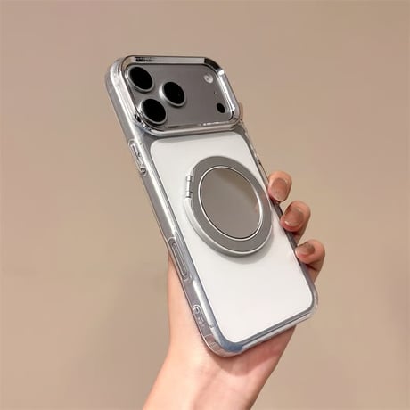 CUTECASE ミラー付きリングスタンド iPhone18Pro/18ProMax MagSafe対応 クリアケース iPhone17/16/15カバー 便利スタンド付きCM6821