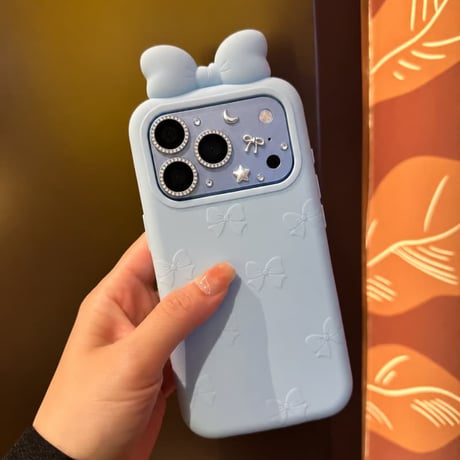 CUTECASE 立体リボン付き iPhone18Pro/18ProMaxケース エンボス柄 iPhone17Pro/16ProMaxカバー 大人可愛い シリコン製 耐衝撃CM6824