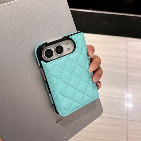 CUTECASE iPhone Duo専用ケース キルティング手帳型 レザー製調 カードポケット・クリア窓付き 菱形 便利 CM6848