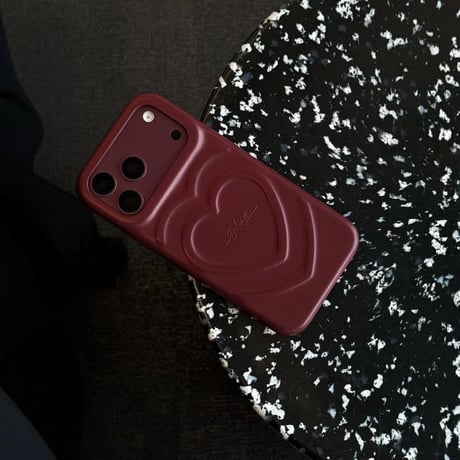 CUTECASE 立体ハート柄 iPhone18Pro/18ProMaxケース レザー調 iPhone17/16proケース 落ち着いたカラー 大人可愛いCM6772