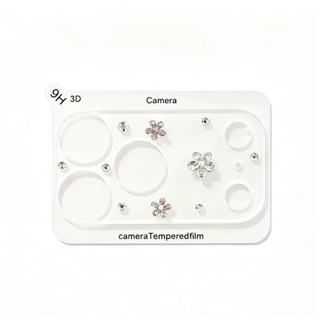 CUTECASE ダイヤ花 iPhone18Pro/18ProMax ラインストーン キラキラ カメラ保護カバー iPhone17ProMax/17Pro 大人可愛い 華やかCM6785