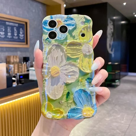 CUTECASE油絵花柄 iPhone17Pro/17ケース うねうね 美しい iPhone16Promax/15/14Proカバー 綺麗 丈夫CM6604