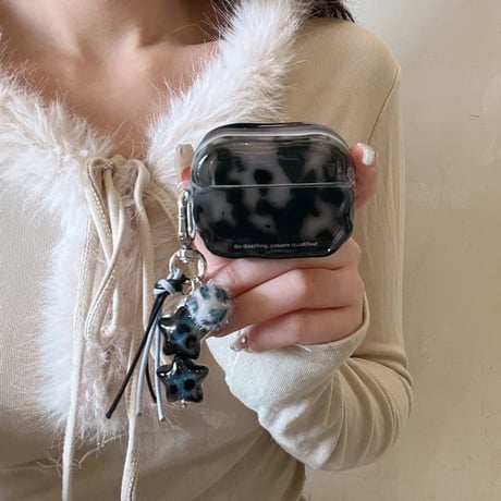 CUTECASE アニマル柄 Airpods 5 ケース べっ甲柄 艶感 Airpodspro3/2カバー Airpods4/3 ＆フリンジチャームセットCM6870