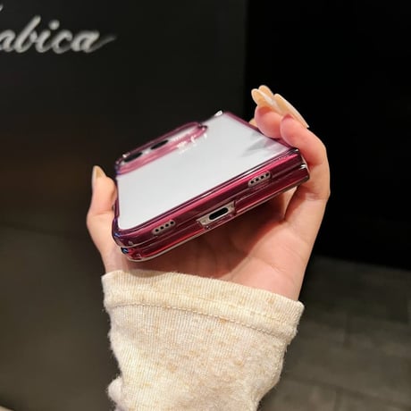 CUTECASE iPhone Duoケース 黄ばみにくい 高透明 カラーフレーム クリアケース 薄型軽量 着脱簡単CM6831