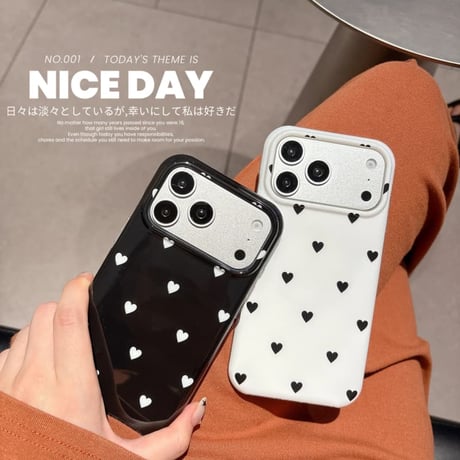CUTECASE ハート柄 MagSafe対応iPhone17Promaxケース 艶感 iPhone16Pro/15ProMaxケース 可愛い 甘めコーデ CM6583
