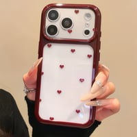 CUTECASE ミニハート柄 iPhone18Pro/18ProMaxケース 高透明感 カメラカバー iPhone17/16ProMaxカバー 大人かわいい クリアCM6802