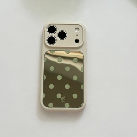 CUTECASE水玉模様ミラー iPhone17Promaxケース カラーフレーム iPhone16Promax/15proケース 便利 可愛いCM6554