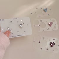 CUTECASE ハート型ダイヤ iPhone18Proカメラ保護カバー 小粒のストーン iPhone18ProMax / iPhone17Pro キラキラ 人気品CM6893