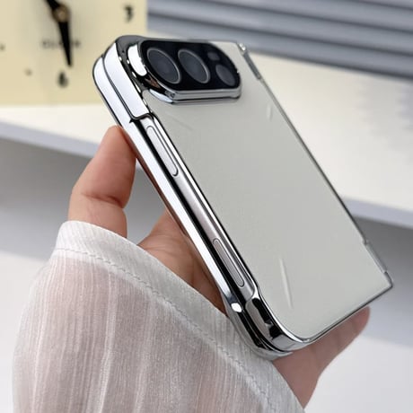 CUTECASE iPhone Duoケース 全面保護 カメラレンズ保護カバー付 MagSafe対応 高級レザー ヒンジ保護 メッキフレーム 高級感たっぷり CM6889