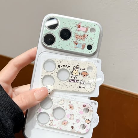 CUTECASE可愛い動物柄 カメラ保護カバー iPhone18Pro/18promax iPhone17pro/17ProMax ガラスレンズフィルム 傷から保護 CM6631