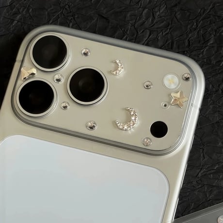 CUTECASE iPhone18Pro/18ProMax 月・星・ハート ラインストーンカメラ保護カバー iPhone17ProMax iPhone17Pro 可愛い 使いやすいCM6880