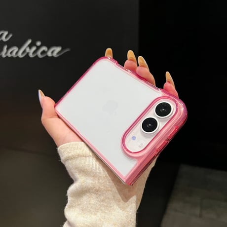 CUTECASE iPhone Duoケース 黄ばみにくい 高透明 カラーフレーム クリアケース 薄型軽量 着脱簡単CM6831