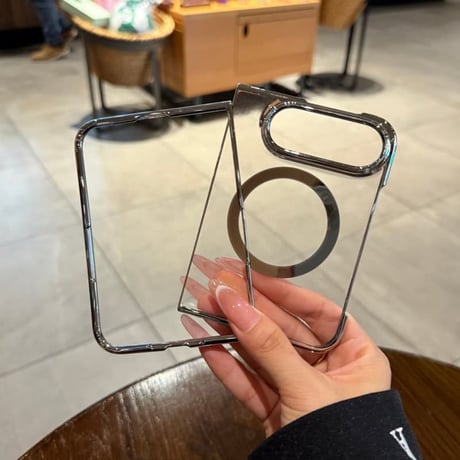 CUTECASE iPhone Duo専用ケース MagSafe対応 クリア背面×メッキフレーム 高透明 薄型軽量 高級感 黄ばみにくい CM6846