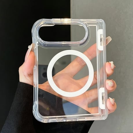 CUTECASE iPhone Duoケース スタンド機能付き MagSafe対応 クリア高透明 耐衝撃 ヒンジ保護 ハイブリッド構造 便利グッズCM6812