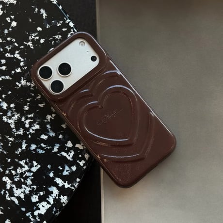 CUTECASE 立体ハート柄 iPhone18Pro/18ProMaxケース レザー調 iPhone17/16proケース 落ち着いたカラー 大人可愛いCM6772