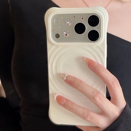 CUTECASE ビジュー猫の肉球iPhone18ProMax カメラ保護カバー 小粒のストーン  iPhone18Pro/ iPhone17Pro キラキラ 可愛すぎCM6894