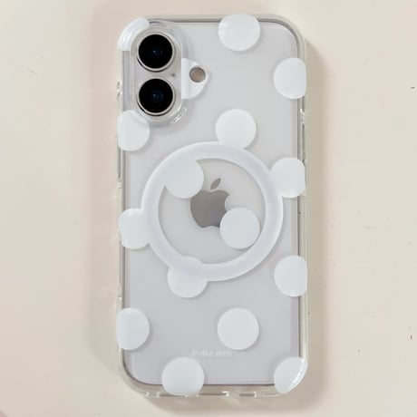 CUTECASE ミラーグリップ付 iPhone17pro/17ケース 水玉模様 iPhone16/15pro/17promaxケース 日常/旅行に合う 便利実用CM6551