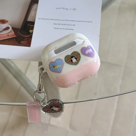 CUTECASEペンギン Airpods Pro3ケース 韓国風 Airpods4/3カバー pro2/pro1 リング/キーホルダー 可愛いCM6611