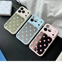 CUTECASE水玉模様ミラー iPhone17Promaxケース カラーフレーム iPhone16Promax/15proケース 便利 可愛いCM6554