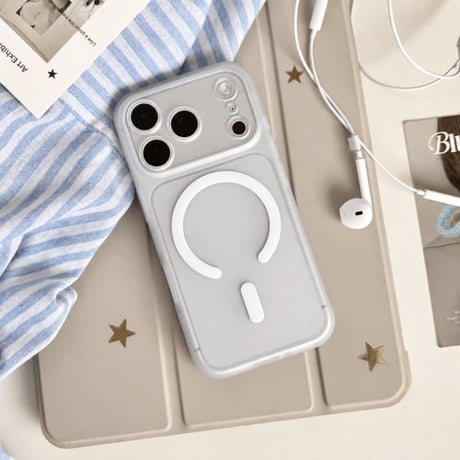 CUTECASE 2in1着脱式レンズカバー付き iPhone18Pro/18ProMaxケース MagSafe対応 ソフトバンパー×ハード背面 半透明 プレミアムマット質感 CM6764