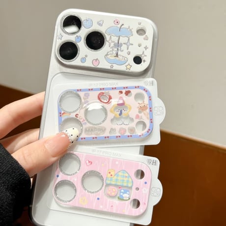 CUTECASE 可愛い動物柄 カメラカバー iPhone18Pro/18promax iPhone17pro/17ProMax ガラスレンズフィルム 傷から保護 CM6622