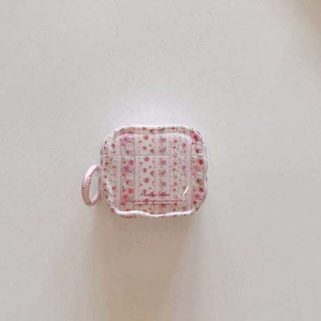 CUTECASE Airpods 5 対応ケース ヴィンテージローズ柄 Airpodspro3/2/カバー Airpods4/3 ストライプ カラビナ付きCM6784