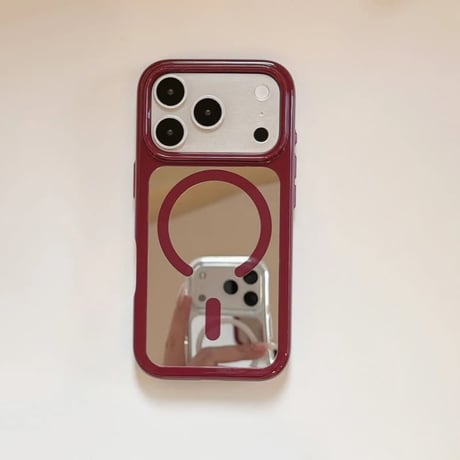 CUTECASEミラー付き iPhone18Proケース MagSafe対応 iPhone18Promax/17Pro/16ProMax/15Promaxカバー カメラフレーム CM6882