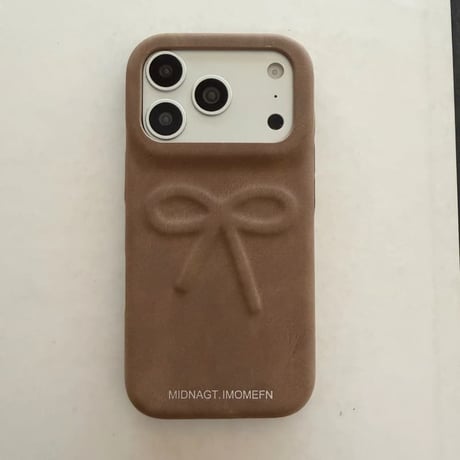 CUTECASE 立体エンボスリボン iPhone18Pro/18ProMaxカバー スエード調 レザー iPhone17/16Pro/15ケース くすみカラー 衝撃吸収 秋冬トレンド CM6838