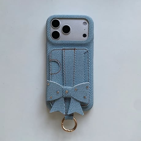 CUTECASE ビジューリボン iPhone18Pro/17Proケース スタンド機能 カード収納リング付き iPhone16Pro/15ケース レザー調 多機能 CM6868