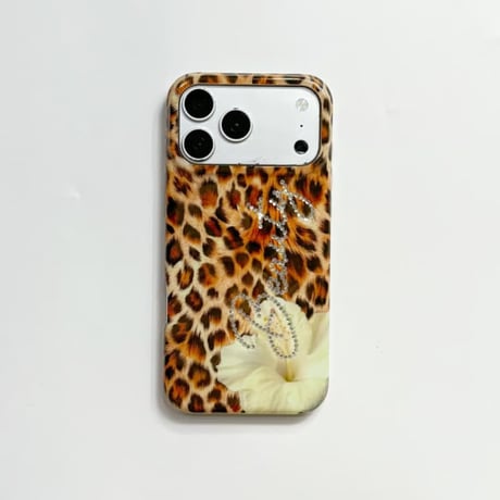 CUTECASE豹柄と花柄iPhone17Promaxケースオシャレ iPhone16promax/15ケース 手持ち付き 可愛い シック CM6614
