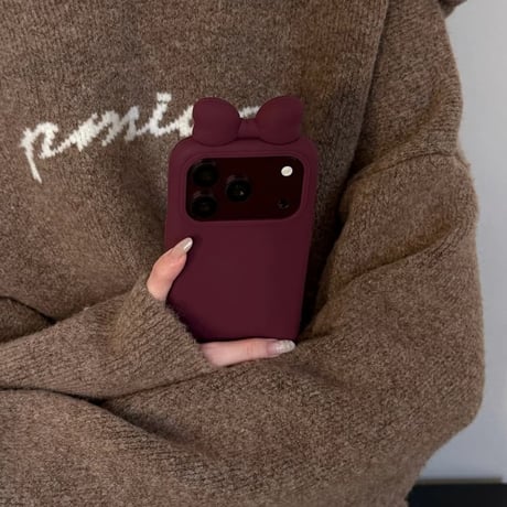 CUTECASE 立体リボン付き iPhone18Pro/18ProMaxケース エンボス柄 iPhone17Pro/16ProMaxカバー 大人可愛い シリコン製 耐衝撃CM6824