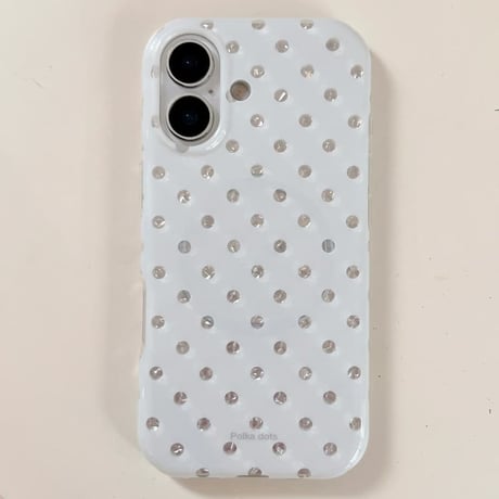 CUTECASE ミラーグリップ付 iPhone17pro/17ケース 水玉模様 iPhone16/15pro/17promaxケース 日常/旅行に合う 便利実用CM6551