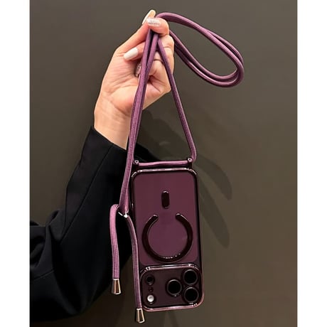 CUTECASE ショルダー ストラップ付き iPhone18Pro/18ProMax MagSafe対応 メタリック iPhone17/16/15カバー カメラ保護 高級感CM6825