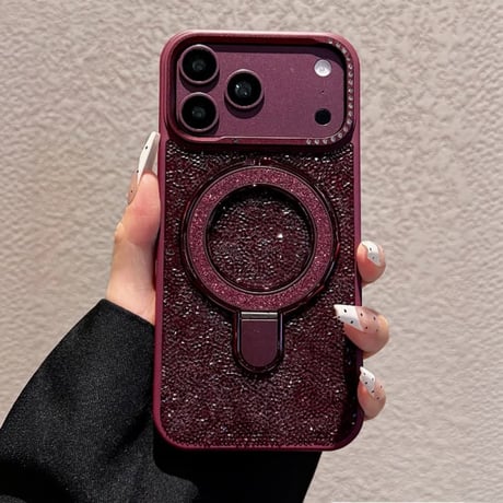 CUTECASE ダイヤデコ iPhone18Pro/18ProMaxケース MagSafeリングスタンド キラキラビジュー iPhone17ProMax/16ケース 耐衝撃 CM6799